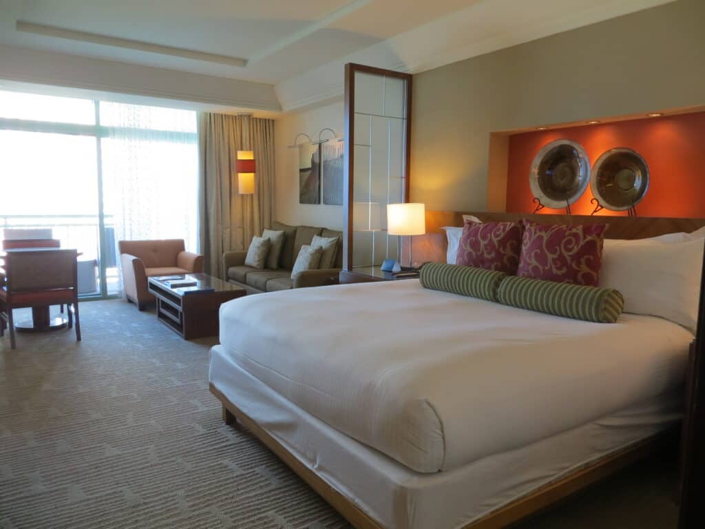 An Ocean View Studio room at The Reef, Atlantis Resort, Bahamas.