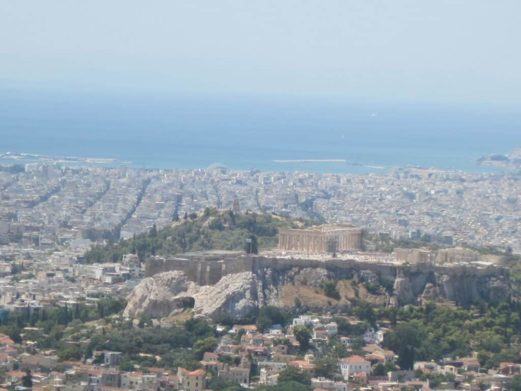 View from Lycabettus Hill in Athens, Greece.