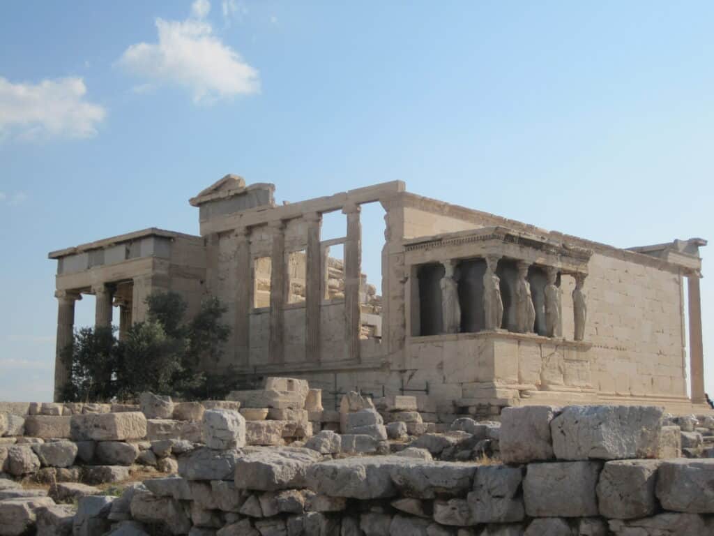 Acropolis - Porch of the Caryatids in Athens, Greece.