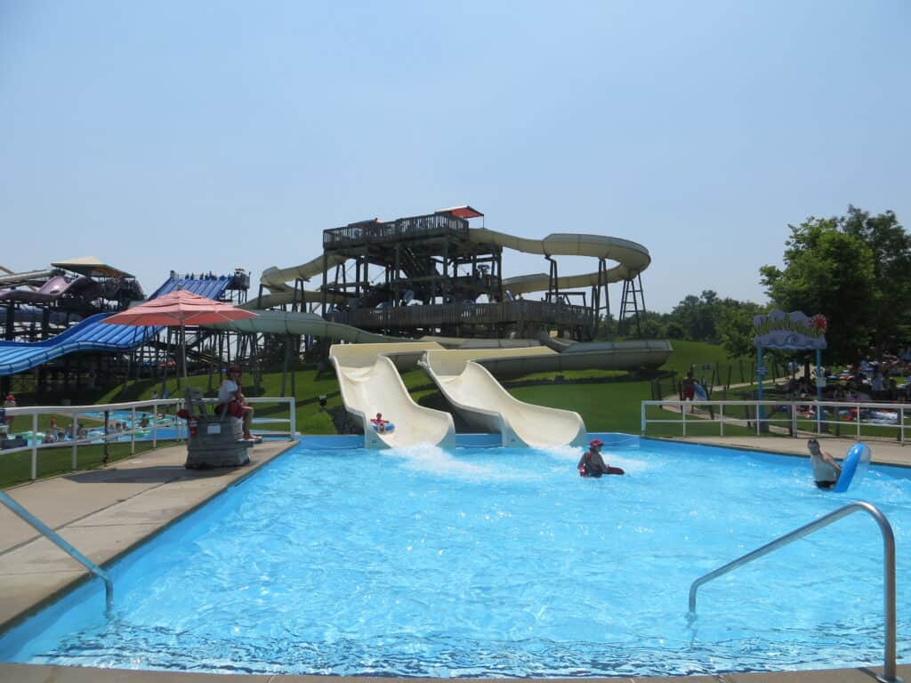 Water slides at Canada's Wonderland Splash Works Water Park.