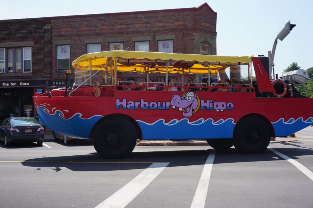 Harbour Hippo vehicle on street in Charlottetown.