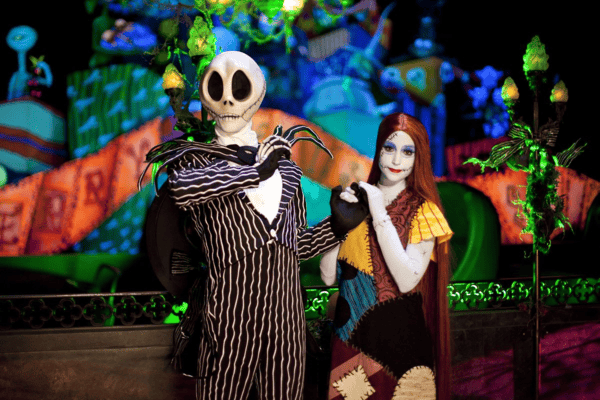 Jack Skellington and Sally at Disneyland.