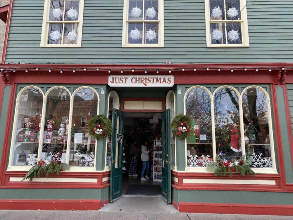 Exterior of Just Christmas shop in Niagara-on-the-Lake.