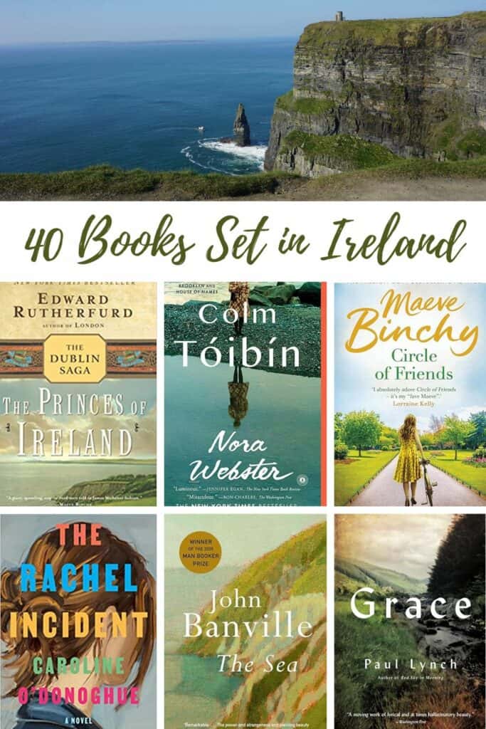 Pinterest image for 40 Books Set in Ireland.