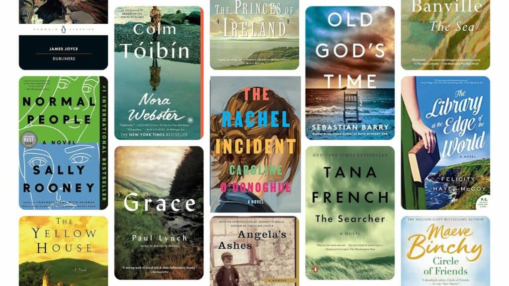 Grid image of book covers - books set in Ireland.