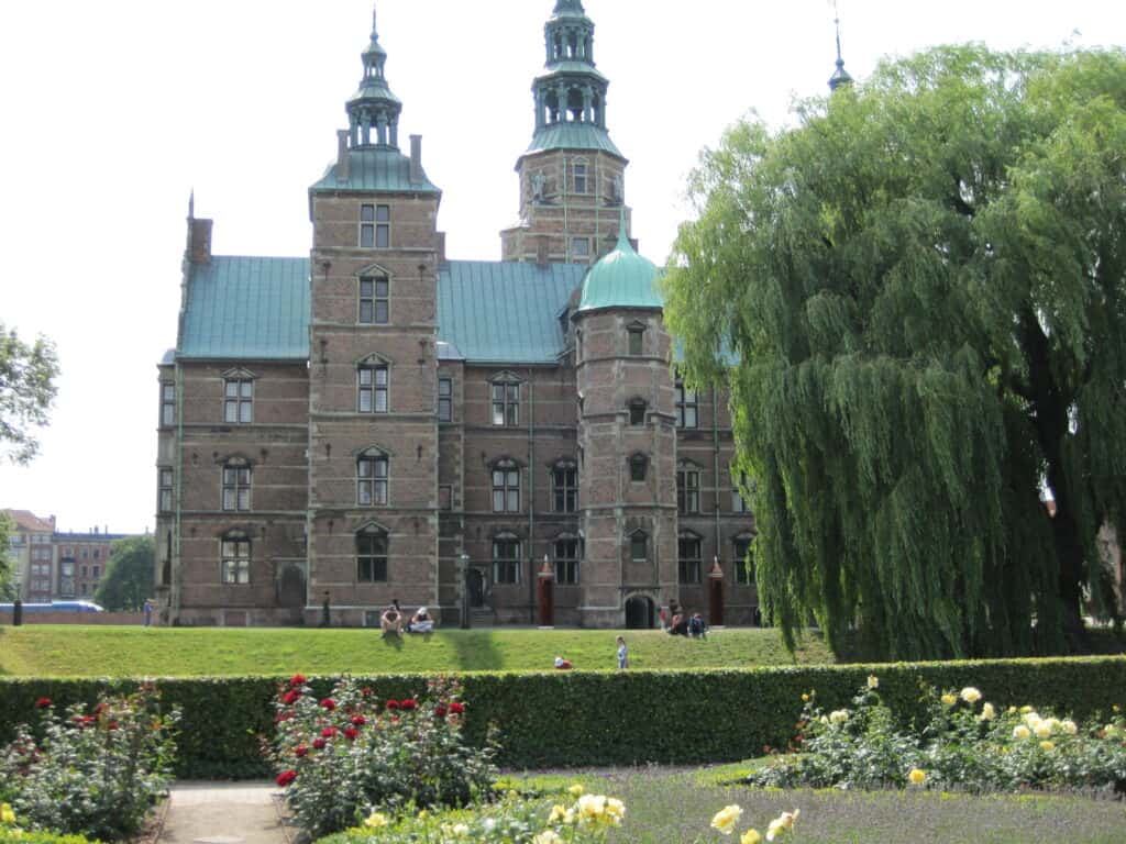Rosenborg Slot and gardens on a summer day in Copenhagen.