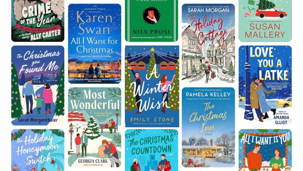 Grid image of covers of Christmas books new in 2024.