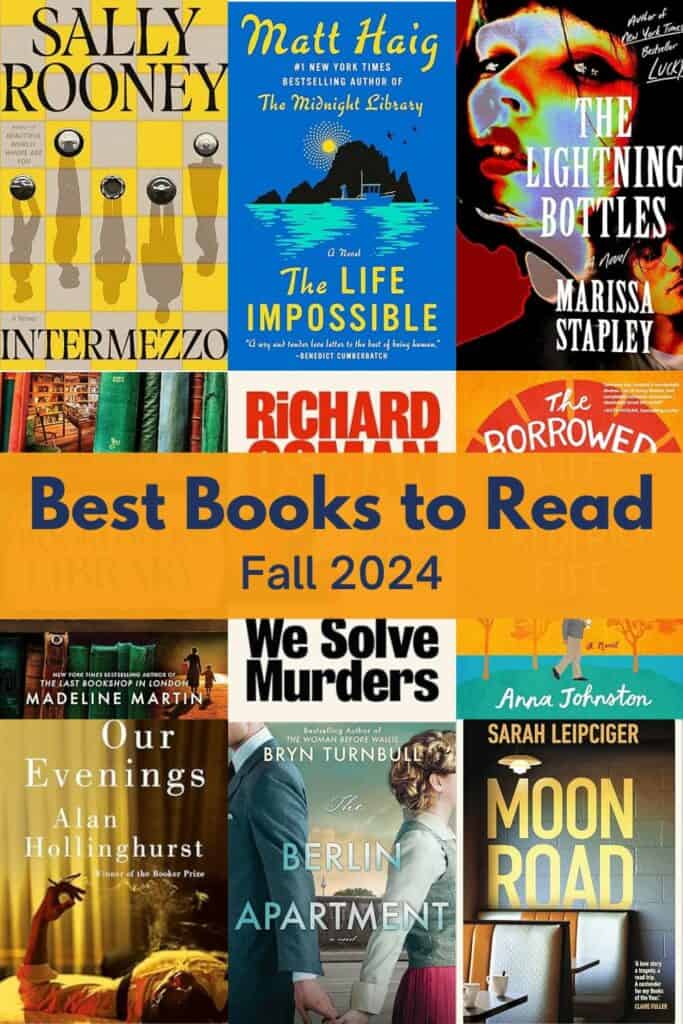 Image for Pinterest with 9 book covers and text overlay reading Best Books to Read Fall 2024.